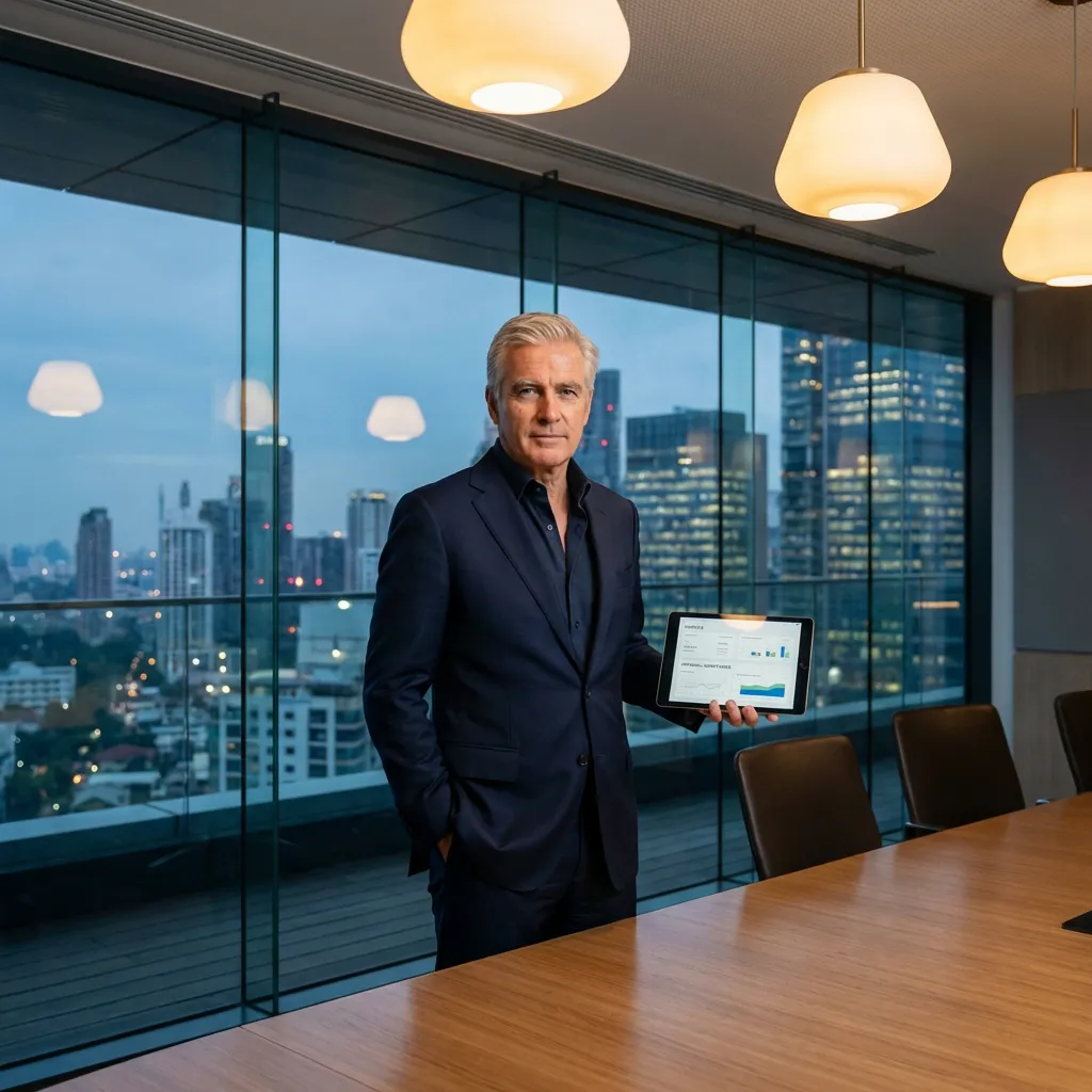 Consultancy manager reviewing reports